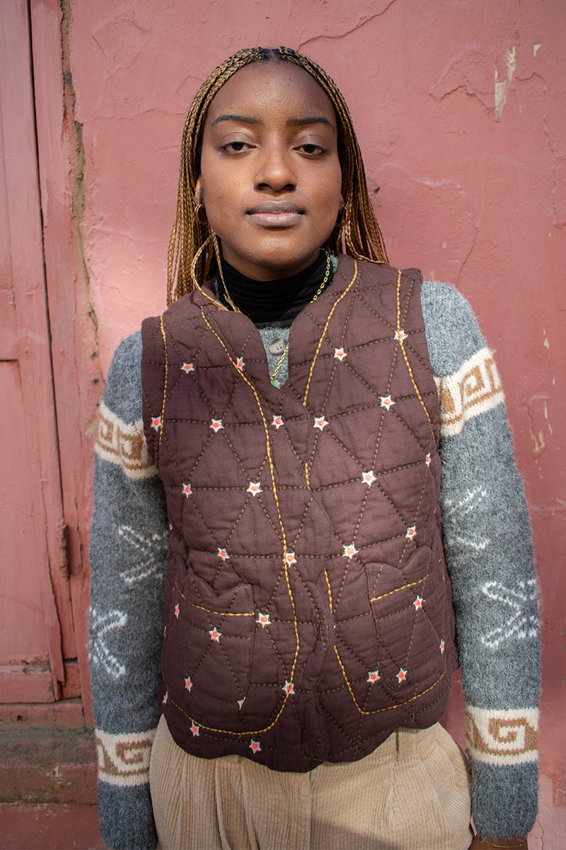 Bonté Estella Chocolate Star Gilet - The Mercantile London