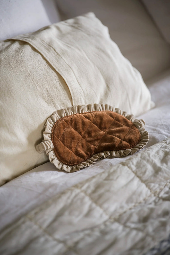 Indian Cotton Ginger Velvet Eye Mask - The Mercantile London