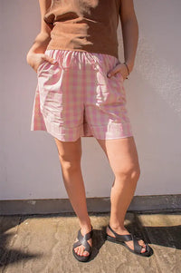 FRNCH Luminous Rose Check Shorts - The Mercantile London