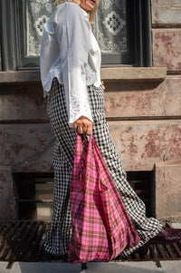 Object Clari Birch & Black Wide Leg Trousers