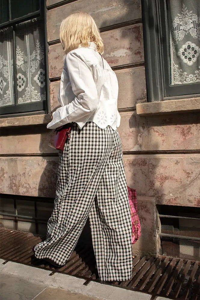 Object Clari Birch & Black Wide Leg Trousers