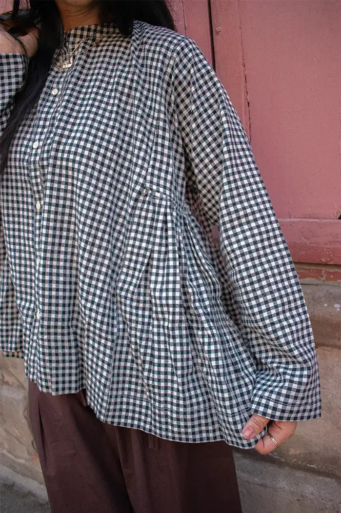 Cotton Conscious Shanti Black Gingham Handwoven Shirt