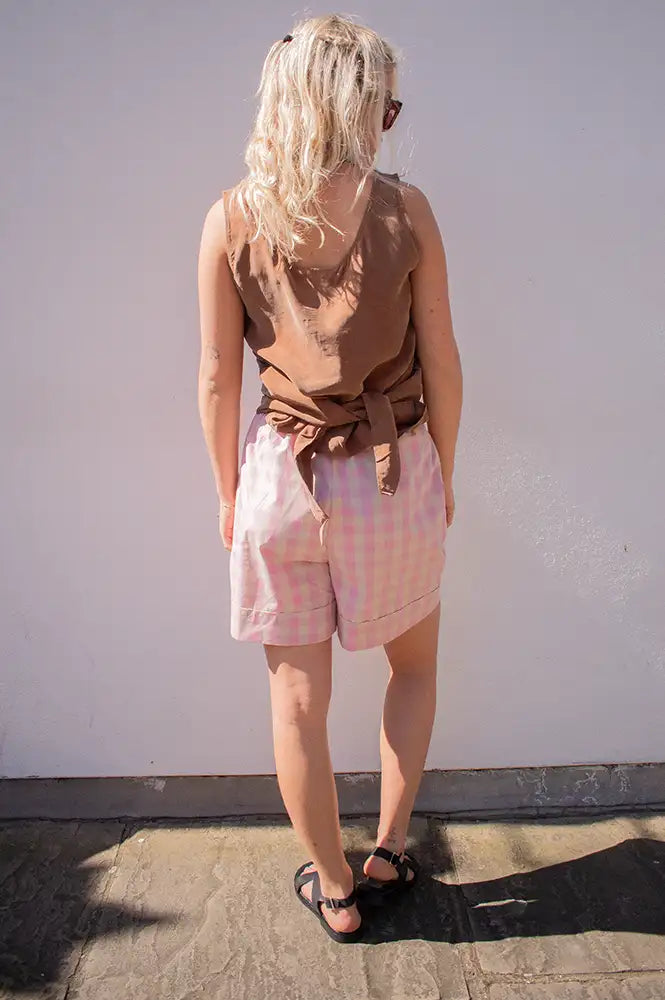 FRNCH Luminous Rose Check Shorts - The Mercantile London