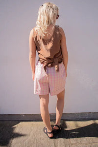 FRNCH Luminous Rose Check Shorts - The Mercantile London