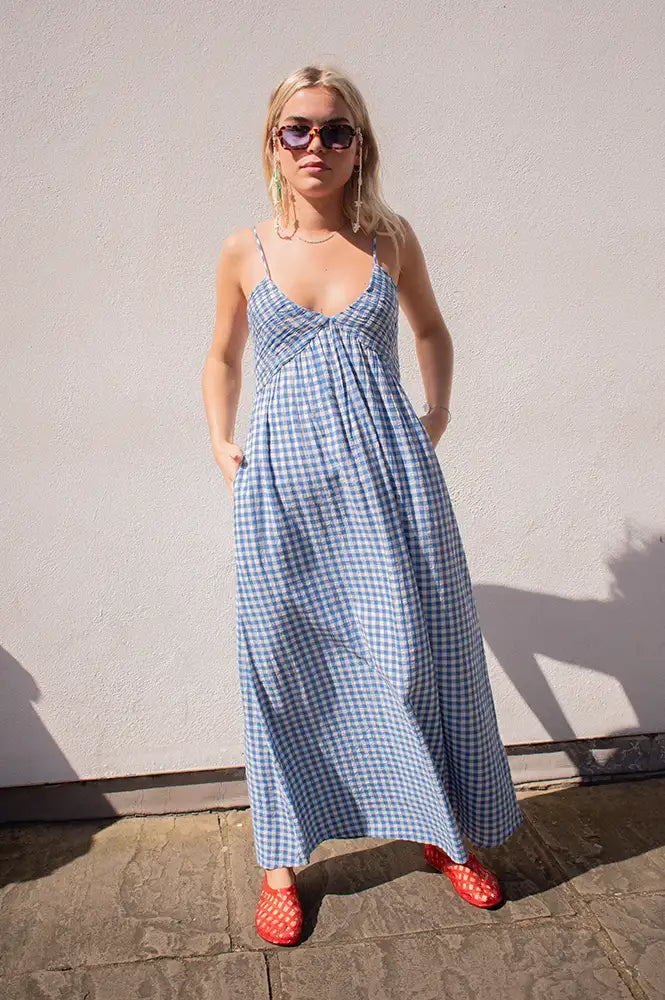 Indi & Cold Blue Gingham Dress - The Mercantile London