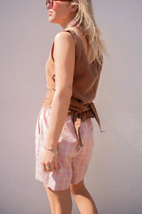FRNCH Luminous Rose Check Shorts - The Mercantile London