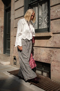 Object Clari Birch & Black Wide Leg Trousers