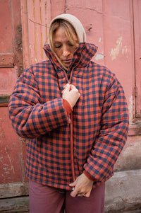 Amente Gingham Puffer Jacket