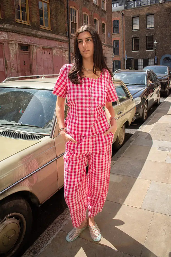 ICHI Felica Pink Berry Blouse - The Mercantile London