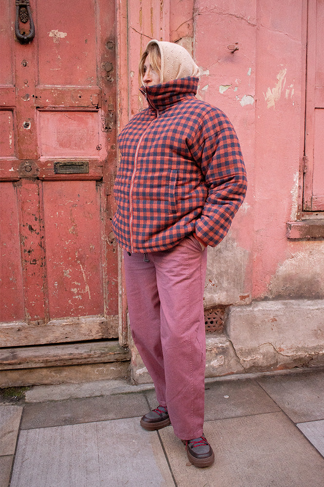 Amente Gingham Puffer Jacket