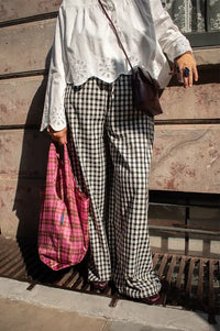 Object Clari Birch & Black Wide Leg Trousers