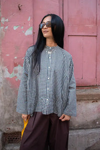 Cotton Conscious Shanti Black Gingham Handwoven Shirt