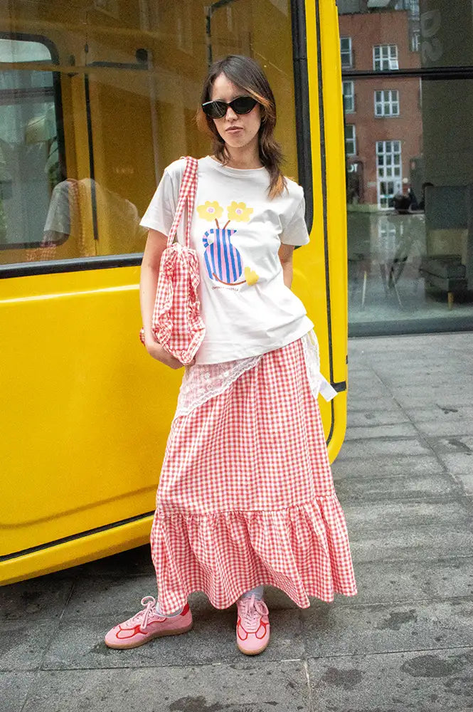 Compania Fantastica Red Gingham Ruffle Skirt