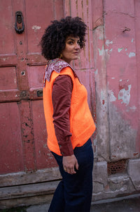 A.P Ginia Orange Knitted Sleeveless Vest