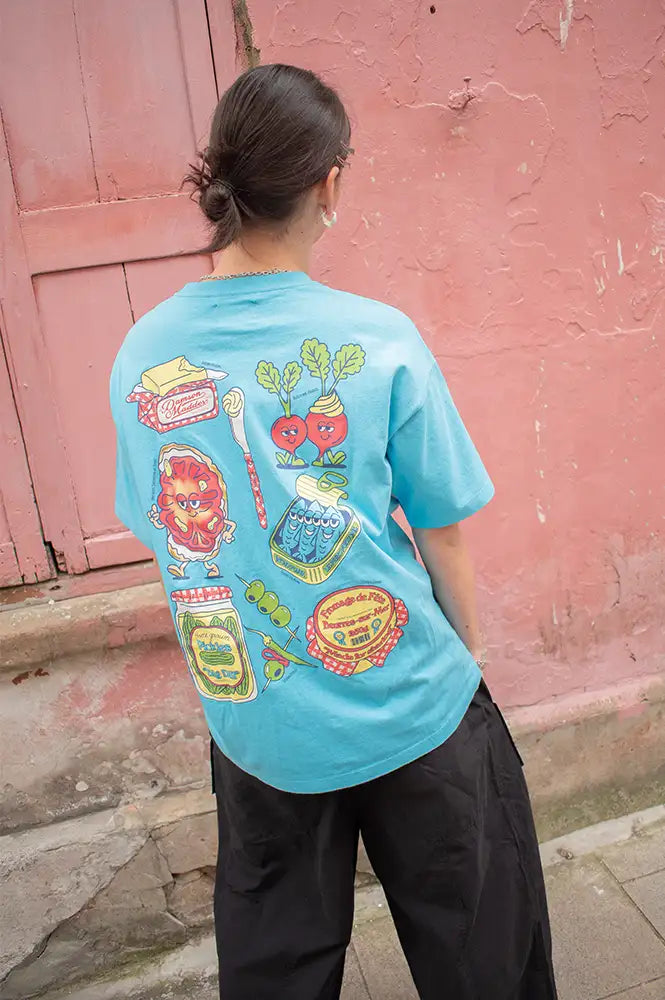 Damson Madder Snack Plate Blue T-Shirt - The Mercantile London