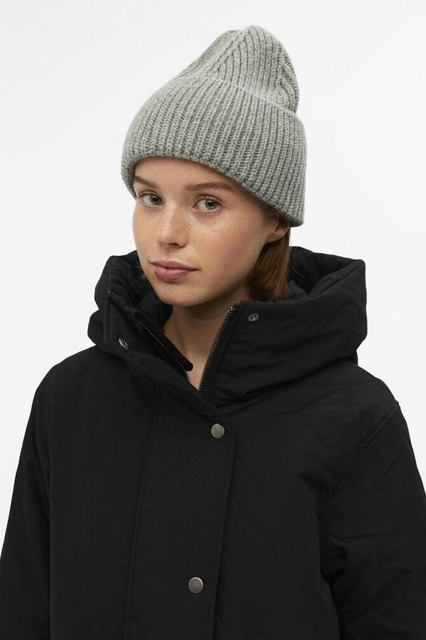 Object Gitte Medium Grey Melange Beanie - The Mercantile London