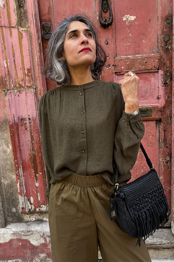 Sacrecoeur Gladis Khaki Blouse - The Mercantile London