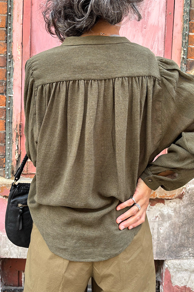 Sacrecoeur Gladis Khaki Blouse - The Mercantile London