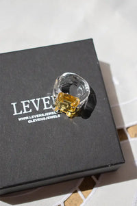 Levens Square Stone Yellow Ring - The Mercantile London