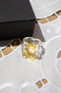 Levens Square Stone Yellow Ring - The Mercantile London