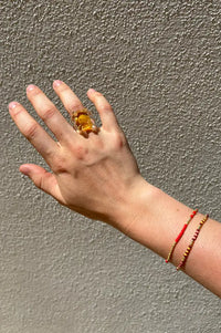 Levens Square Stone Yellow Ring - The Mercantile London