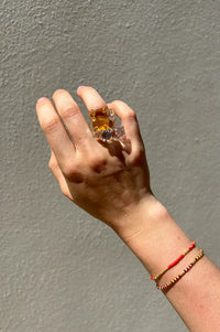 Levens Square Stone Yellow Ring - The Mercantile London