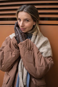 ICHI Mascha Chicory Coffee Leather Gloves