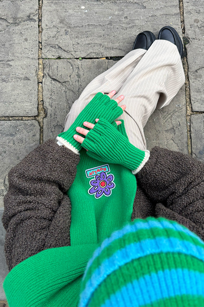Howlin' Green Delight Lost My Fingers Ribbed Gloves - The Mercantile London