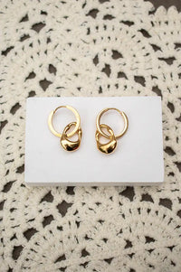 Weathered Penny Neve Gold Hoops - The Mercantile London