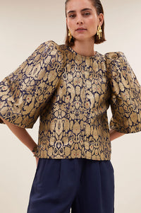 By-Bar Avelon Festive Gold Blouse - The Mercantile London