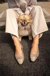 Cocci Florence Gold Woven Flats
