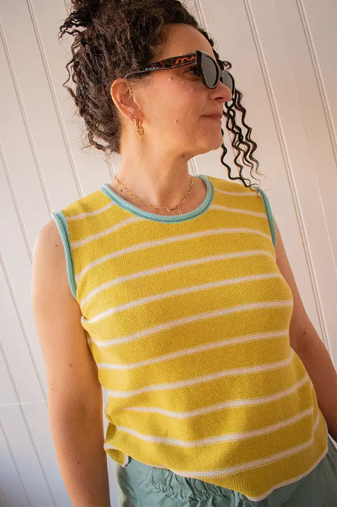 Dr Bloom Chupito Gold Knitted Vest - The Mercantile London