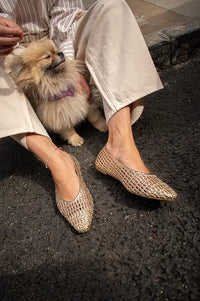 Cocci Florence Gold Woven Flats