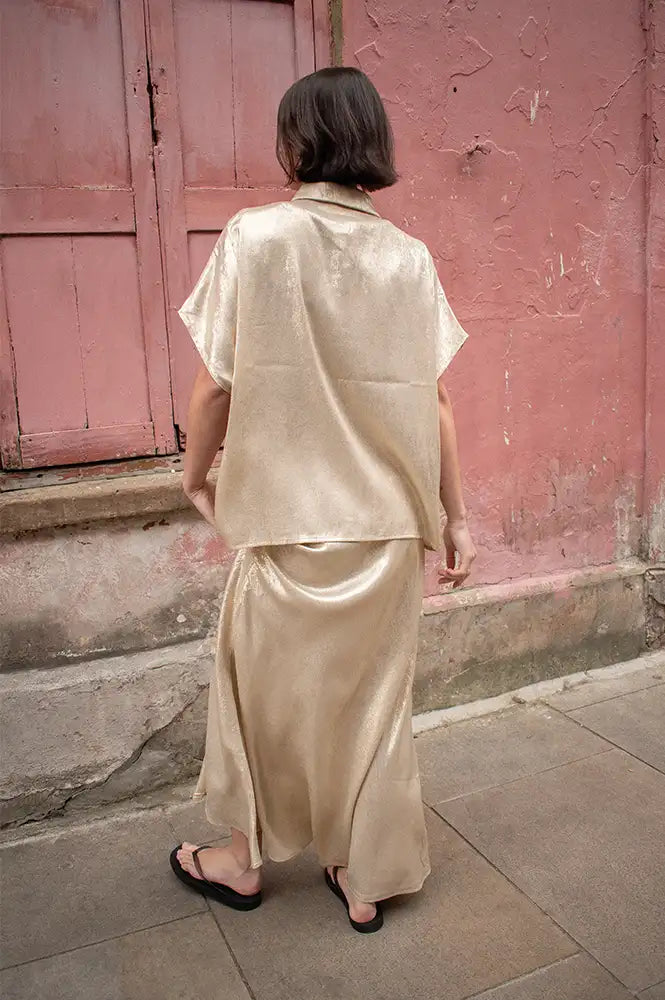 An'ge Janymala Ecru Pearl Skirt - The Mercantile London