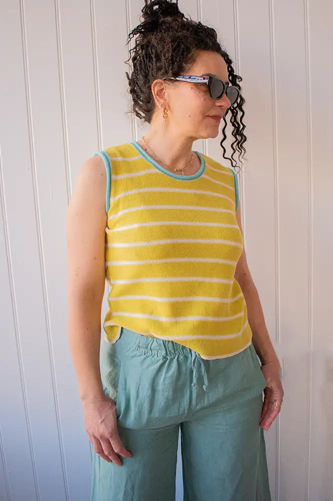 Dr Bloom Chupito Gold Knitted Vest - The Mercantile London