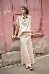 An'ge Janymala Ecru Pearl Skirt - The Mercantile London