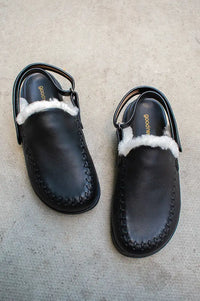 Good News Finn Black Faux Fur Mule