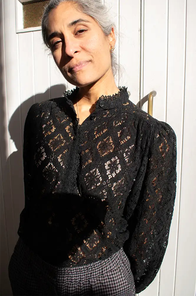 Grace & Mila Antia Black Lace Blouse