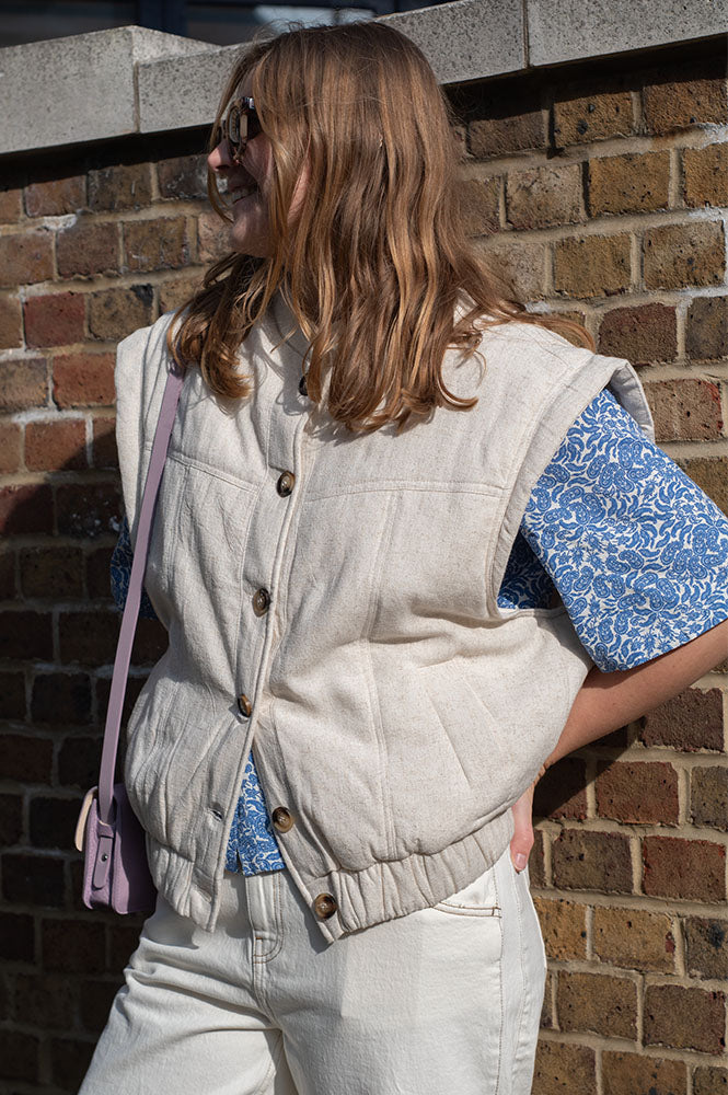 Grace & Mila Placide Beige Vest - The Mercantile London