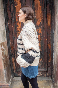 Object Petrine Sand And Black Knitted Jumper - The Mercantile London
