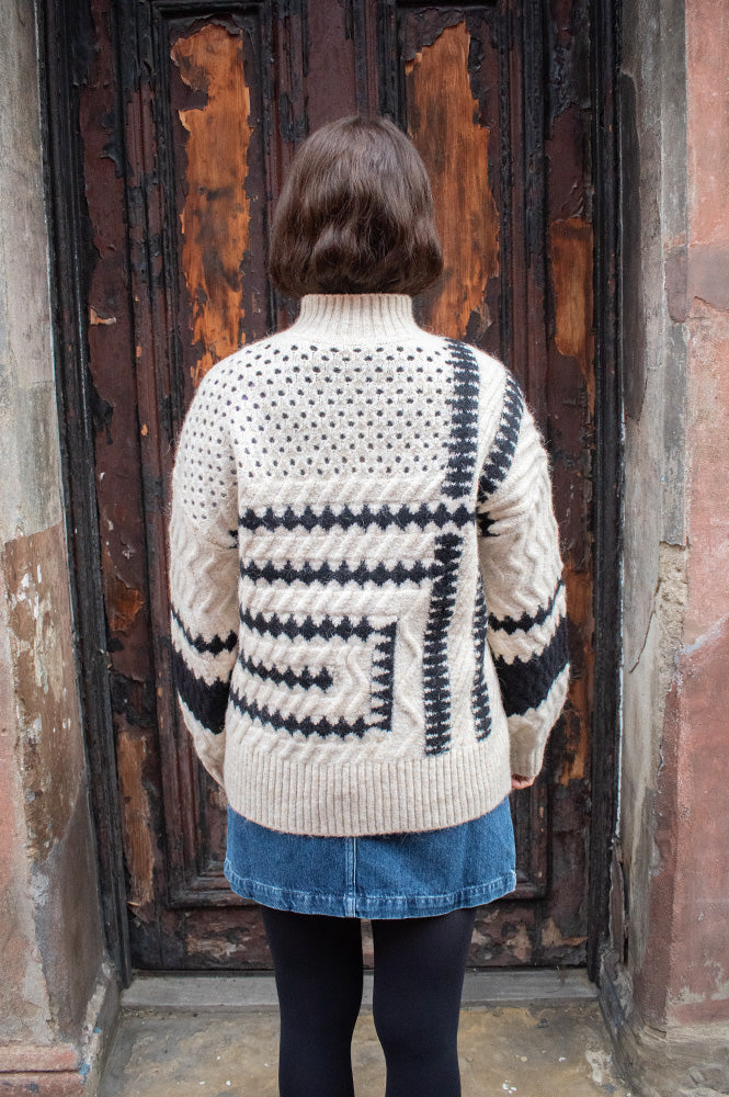 Object Petrine Sand And Black Knitted Jumper - The Mercantile London