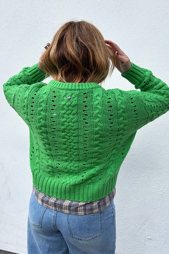 Numph Remi Grass Green Knitted Jumper