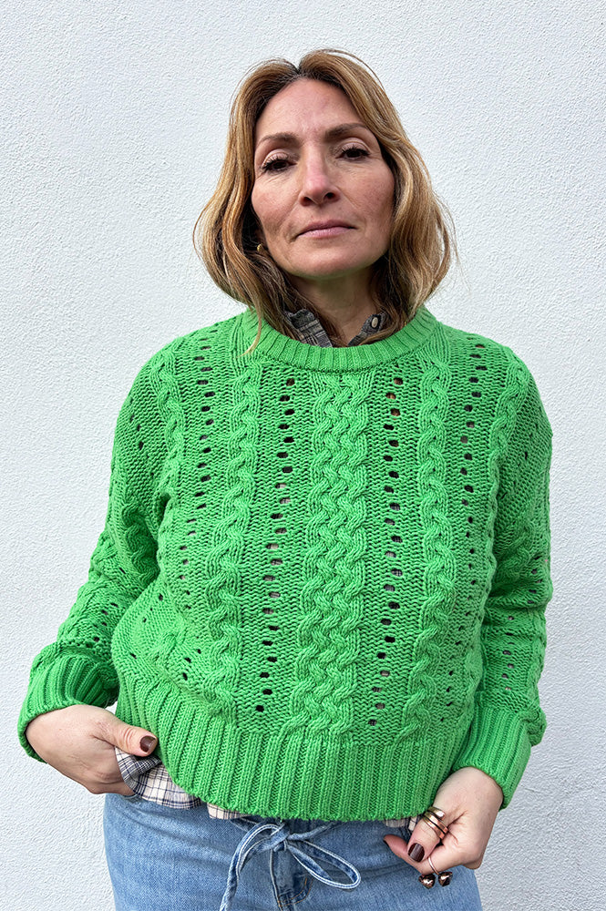 Numph Remi Grass Green Knitted Jumper