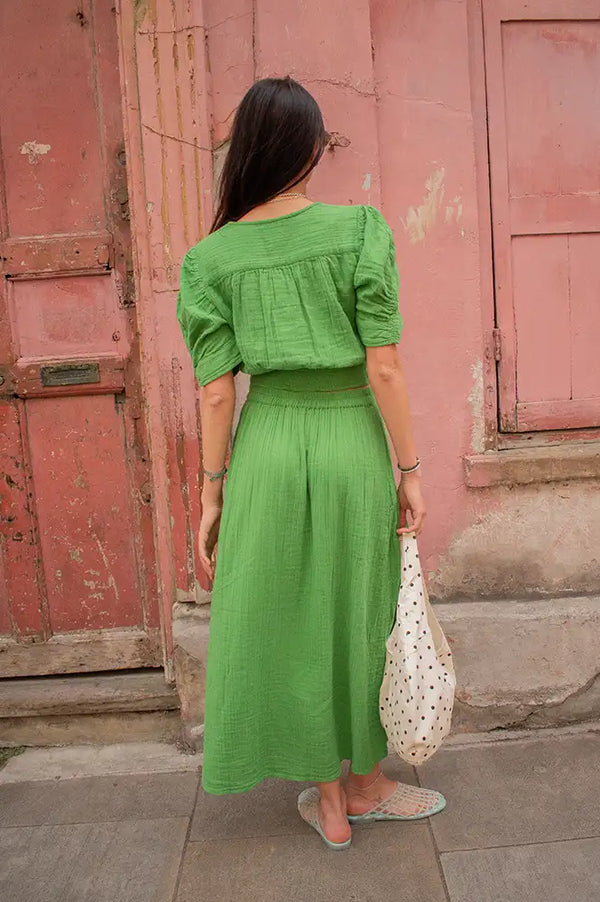An'ge Ritha Green Maxi Skirt - The Mercantile London