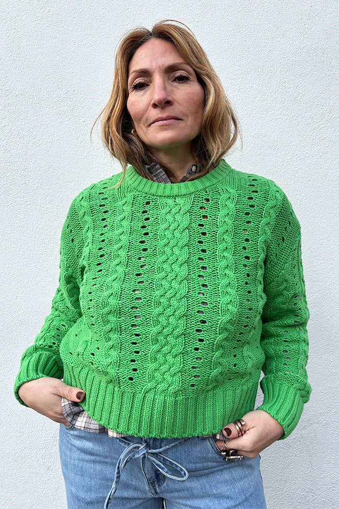 Numph Remi Grass Green Knitted Jumper