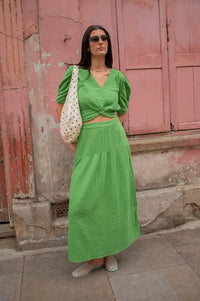 An'ge Ritha Green Maxi Skirt - The Mercantile London