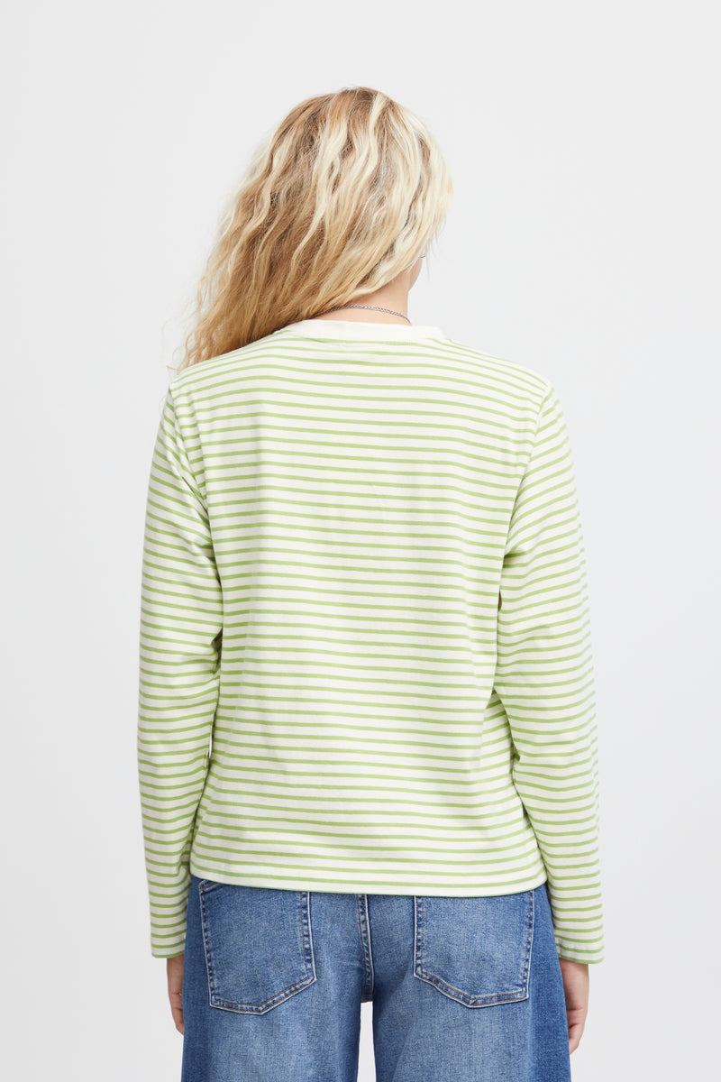 ICHI Mira Green Tea Stripe T-shirt - The Mercantile London