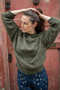 Bellerose Dioal Green Leopard Print Jumper - The Mercantile London