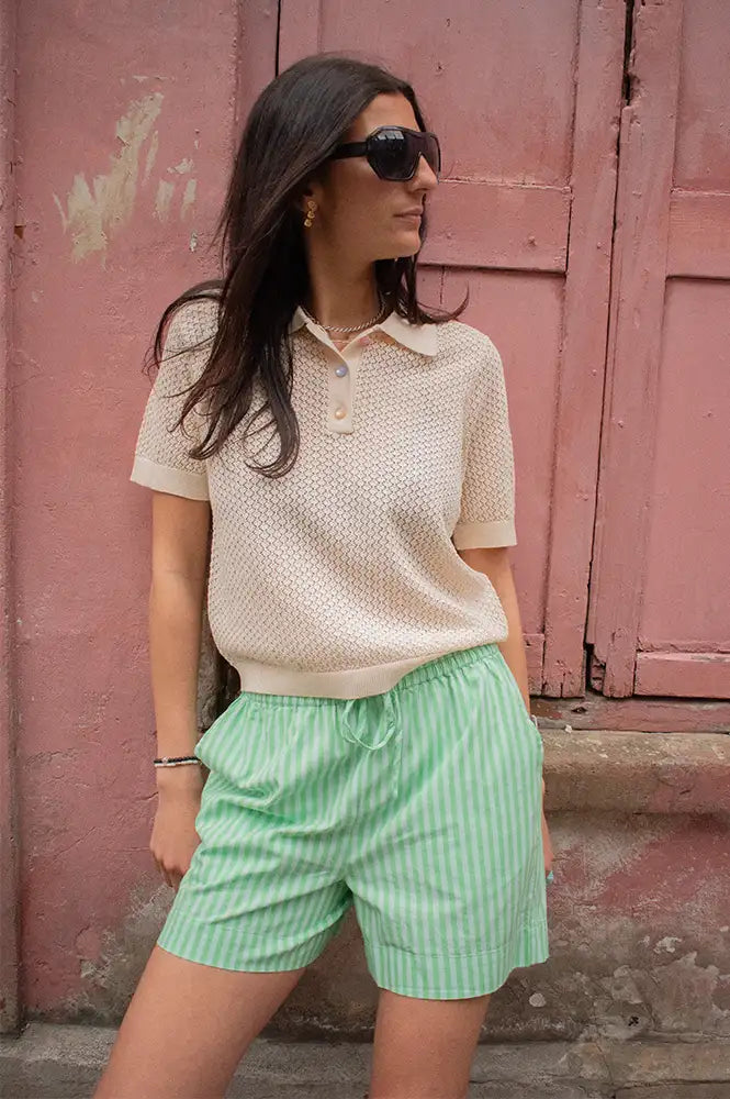 Numph Seanne Absinthe Green Shorts - The Mercantile London