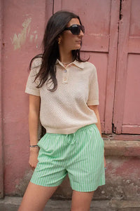 Numph Seanne Absinthe Green Shorts - The Mercantile London